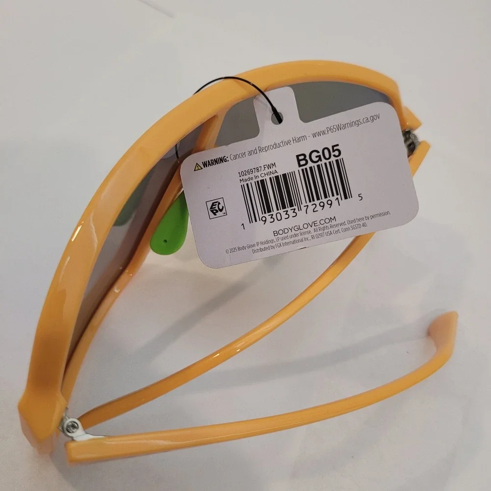 Body‎ Glove Sunglasses Unisex SR0325 BG05 Yellow Shield Polarized Mirror Lens